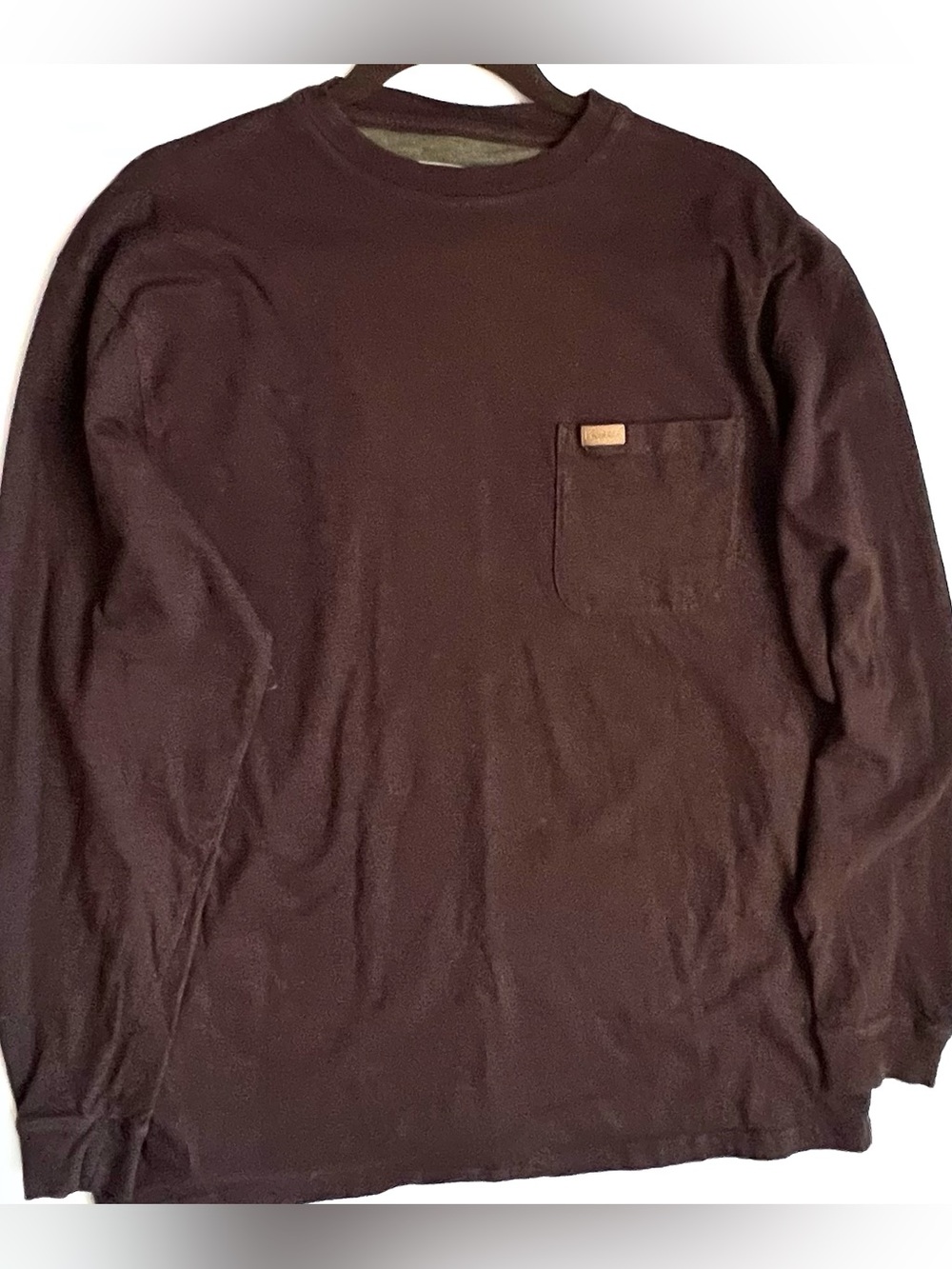 Pendleton Sz M Brown Men's Long-Sleeve Pocket Shirt - Dark Brown 100% Cotton